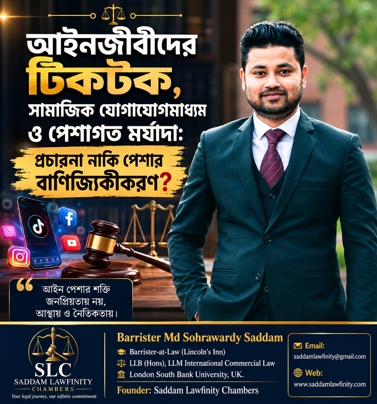 আইনজীবীদের টিকটক, সামাজিক যোগাযোগমাধ্যম ও পেশাগত মর্যাদা: প্রচারণা নাকি পেশার বাণিজ্যিকীকরণ?